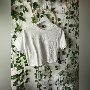 Forever 21 White Short Sleeve Crop T-Shirt
